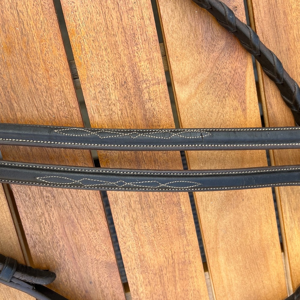 Fancy Stitched Hunter Laced Reins Equestrian Tack - Picture 2 of 9